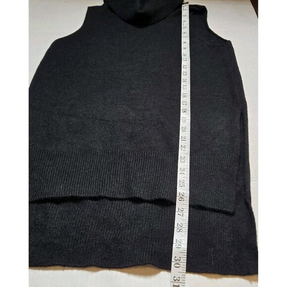 Carmen Marc Valvo Women Black Long Sleeveless Turtleneck Sweater Small Tunic NWT - Picture 5 of 8